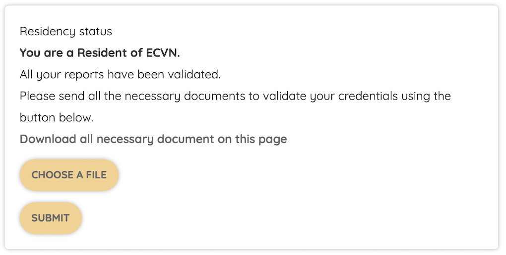 Credentials submission box